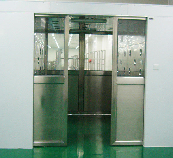 Hidden Auto Cargo Tunnel Type Air Shower Clean Room With Double Leaf Sliding Doors 0