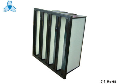 Large Dust Holding V Bank Air Filters With Fiberglass Medium Material