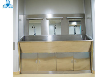 Three Mirrors Hand Washing Bathroom Basin Cabinets With Three Positions Automatic Induction