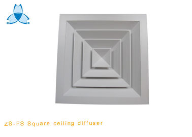 কেনা White Powder Coated Ceiling Air Diffuser With 27.5mm Width Border , 50mm Height online manufacture