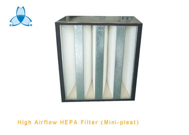 কেনা V Cell Mini Pleat Air Filter For High Air Flow Air Handling Unit , 99.97% down 0.3 um online manufacture