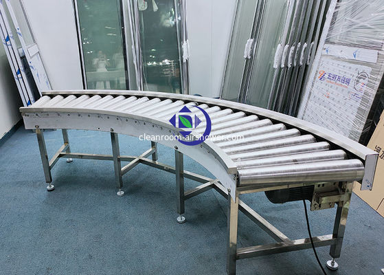 কেনা PLC কন্ট্রোল স্টেইনলেস স্টীল 304 পাস উপকরণ জন্য বাঁকা পরিবাহক online manufacture