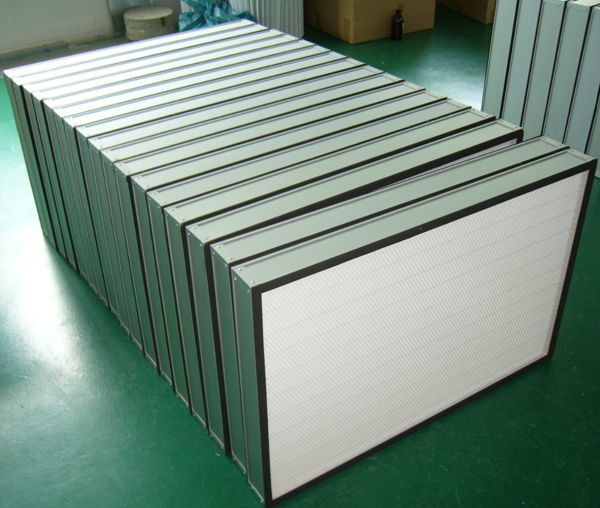 Anodized Aluminum Frame Mini Pleat HEPA Filter For Clean Room / HVAC Applications 0